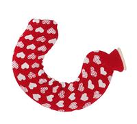 Generic Sac D'eau Chaude en Forme de U, 1 L, Injection D'eau, Cou, épaule, Bouillotte pour Soulager la Chaleur et la Douleur, Housse en Tissu Super Doux pour les Voyages (Fond Rouge Coeur Blanc)