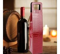 Generic Sac Fourre-tout à Vin en Cuir PU, Porte-Bière de Champagne Durable pour Emballage Cadeau de Vin, Sac Cadeau de Bière Rouge, de Portable pour Voyage (#1)