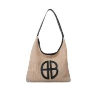 Generic Sac fourre-tout en crochet de grande capacité pour femme, sac à main d'été, sac à main à tricoter, fourre-tout de courses pour femme, Noir-a