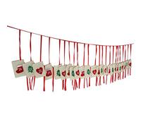 Generic Sacs de Calendrier de L' de Noël 24 Jours, pour Fête et Décoration de la Maison, Feutre Réutilisable avec Cordes Rouges épaisses