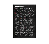 Generic Saison Calendrier 2024 F1 Affiche Toile Mur Art Chambre Salon Décor Affiches pour Chambre Esthétique Sport Bureau Chambre Dortoir Décoration Cadeaux Peinture à l'huile Style Sans Cadre 40x60cm
