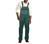 Generic Salopette en jean pour homme - Coupe décontractée - Bretelles réglables et poches à outils pratiques - Peignoir avec boutons, Vert, XXXXL