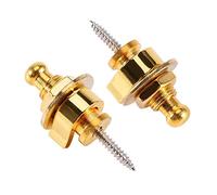 Generic Sangles de sécurité Antidérapantes en Métal Robuste pour Guitare électrique, 10 Pièces, Verrouillage pour les Joueurs de Basse (GOLD)
