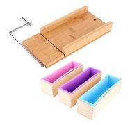 Generic Savon Manuel avec échelle, Coffret en Bois, Moule de Fabrication de Savon en Silicone Réutilisable, pour la Cuisson en Cuisine