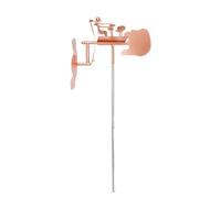 Generic Sculpture de Batteur de Moulin à Vent en Métal Industriel Vintage pour Pelouse de Patio de Jardin, Décoration de Spinner de Vent Unique, Fer de 17 Oz (Or Rose)