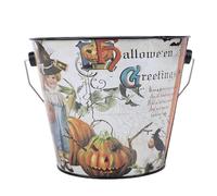 Generic Seau à Bonbons Citrouille Robuste Panier à friandises en Fer avec poignée pour décoration de fête Maison hantée et Stockage Quotidien