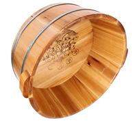 Generic Seau de Bain de Pieds Multifonction en Bois Massif Épais Poignées, Bassin Portable pour Pédicure et Trempage, Adapté aux Soins des Pieds la Relaxation à Domicile