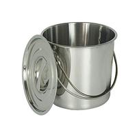 Generic Seau de cuisine en acier inoxydable avec couvercle en acier inoxydable 12 l