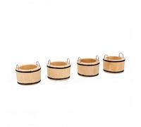 Generic Seaux en Bois pour Maison de Poupée 4 Pièces, Conteneurs Miniatures avec Textures Rustiques pour Petites Scènes