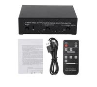 Generic SéLecteur de Sélection de Source 4 en 2 Sorties, Interface Plug and Play pour Lecteur CD MP3 TV, Connexion Plaquée Or, Télécommande pour Une Expérience D'écoute Fluide