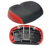 Generic Selle de Vélo Large Extra Confortable avec Ressorts en élastomère, Cuir PU Antidérapant, Ajustement Universel pour Le Cyclisme en Intérieur et en Extérieur (Rouge)