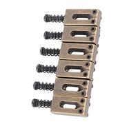 Generic Selles de Pont à Roulettes pour Guitare électrique Réglables, 6 Pièces en Alliage de Zinc Durable pour les Amateurs de Musique, Bronze Trémolo (Droit)