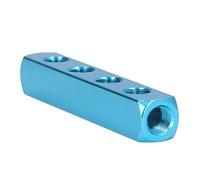 Generic Séparateur de Bloc de Collecteur Pneumatique en Aluminium, Blocs de Distribution D'air Durables pour équipement D'automatisation, Aluminium 3 Voies 6 Trous pour Usines et électronique (AL-4)