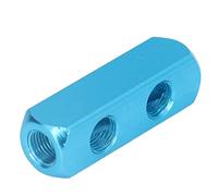 Generic Séparateur de Bloc de Collecteur Pneumatique en Aluminium, Blocs de Distribution D'air Durables pour équipement D'automatisation, Aluminium 3 Voies 6 Trous pour Usines et électronique (AL-2)