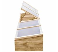 Generic Serres 2 Pcs Bois de Pin imprégné 200x50x35 Cm, Parterre de Fleurs à Faire Soi-même, Conception de Toit Naturel, Résistant aux Intempéries, 200 X 50 X 25/35 Cm, avec, PVC,