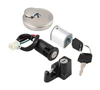 Generic Serrure D'allumage Antivol, Serrure de Bouchon de Réservoir de Carburant, de Casque, Kit D'installation Facile adapté pour Monkey Ape, Plastique ABS, Alliage D'aluminium avec 2 Clés