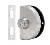 Generic Serrure de Porte en Verre Semi-circulaire en Acier Inoxydable, Belle Serrure de Bureau D'un côté avec Conception en Forme de V pour Portes en Verre de 10 à 12 Mm