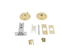 Generic Serrure D'indicateur de Porte de Poche Ronde, Poignée de confidentialité en Alliage de Zinc Durable pour Salles de Bains, Chambres à Coucher et Salles D'étude 2,6x2,6 Pouces (GOLD)