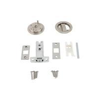 Generic Serrure D'indicateur de Porte de Poche Ronde, Poignée de confidentialité en Alliage de Zinc Durable pour Salles de Bains, Chambres à Coucher et Salles D'étude 2,6x2,6 Pouces (SILVER)