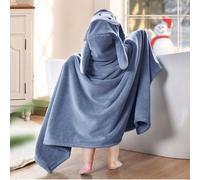 Generic Serviettes pour bébé, Serviette pour bébé pour pour nouveau-né avec une Jolie à Capuche Ultra Douce pour pour les Enfants (bleu foncé)