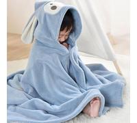 Generic Serviettes pour bébé, Serviette pour bébé pour pour nouveau-né avec une Jolie à Capuche Ultra Douce pour pour les Enfants (BLUE)