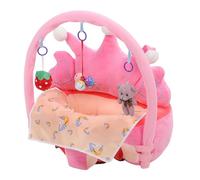 Generic Siège en Peluche pour bébé, Support Doux et Confortable pour bébé Assis, Chaise D'apprentissage avec Jouets d'activité pour Usage Domestique, Velours en Peluche 45x50cm (PINK)