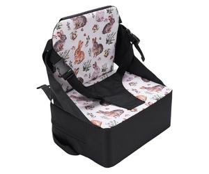 Generic Siège Rehausseur de Chaise de Salle à Manger Portable étanche avec Dossier pour les Cours de Repas des Tout-petits, Coussin Rehausseur Pliable pour bébé, 28 X 22 X 34 Cm