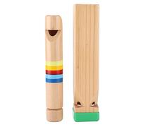 Generic Sifflet de Train, Jouet Musical, Cadeau pour Enfants en Bas âge, 2 Pièces, Sifflet Coulissant, 4 Tons, Couleur Bois de Hêtre