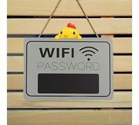 Generic Signalisation par Mot de Passe Wi-Fi, Décoration Murale Rétro Suspendue pour café et Librairie, 12x18 Pouces, en Bois Noir avec de Tableau (GREY)