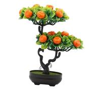 Generic Simulation Tree Bonsai Artificiel Faux Arbre à Fruits Pot Décoratif Plante Ornement En Pp Adapté pour Décoration Intérieure Événement Festif Table, Orange