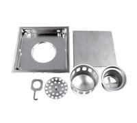 generic Siphon de Sol de Douche en Acier Inoxydable, Drainage de L'eau Efficace à Haute Résistance, Résistant aux Odeurs, Durable, Siphon de Sol 150 X 150 Mm pour la Maison avec