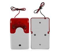 Generic Sirène Stroboscopique Filaire, Alarme Sonore à Décibels élevés avec Lumière Rouge pour la sécurité de la Maison et la sécurité Incendie, Plastique ABS Durable 12V