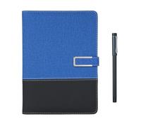 Generic Smart Pen + A5 en Cuir Notebook Planner Journal Planner Sync en Temps réel pour la numérition Utilition avec l'application Fonction/Stockage DE Texte/Offline/AI (Bleu)