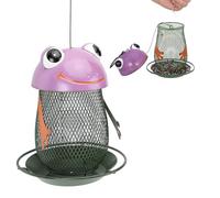 Generic Solar Illumine Les Mangeoires à Oiseaux Suspendus - Migne de Grenouille - Art de Fer, Décoratif pour Le Balcon Extérieur de la Cour, Idéal pour Les Amateurs d'oiseaux