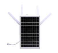 Generic Solar WiFi Extender Signal Booster, 12W 150m de Longue Date d'énergie Solaire 4G ModemRouter LTE avec Emplacement de Carte SIM pour Camping (Antennes Blanches)
