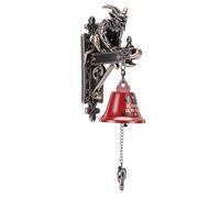 Generic Sonnette Décorative Vintage Diable en Résine et Métal, Cloche Murale pour Porte D'entrée de Noël, Porche Extérieur