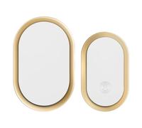 Generic Sonnette Sans Fil LED Clignotante Compacte, 4 Niveaux de Volume, Carillons de Porte, Sonnette de Maison pour Hôtel, Intérieur Extérieur, Magasins, Or
