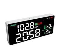 Generic Sonomètre LED WiFi 11 Pouces Décibelmètre Mural luminosité Réglable Température humidité Affichage du Temps Lecteur de Niveau Sonore pour, Parfait pour la de L'environnement Intérieur