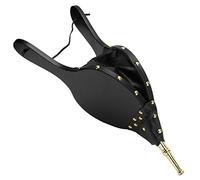 Generic Souffleur d'air avec Soufflet Ouvert, Soufflet Manuel pour Gril, Outils de Protection Résistants à la Chaleur, Ventilateur de Gril Manuel pour Poêle à Bois, Bois + Cuir PU, 450 G (Tube doré)