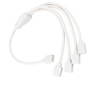Generic Splitter Argb, Câbles PC RGB Câble de Séparateur Argb 1 à 4 Femelle à Femelle 5V 3 Broches RGB d'extension du Séparateur RVB RVB pour Le Châssis CPU CHECT (White)