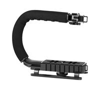 Generic Stabilisateur portatif ABS Video Action - Poignée d'appareil photo en noir | Stabilisateur en forme de C avec support griffe pour photographie et vidéographie fluides, 25 x 20,5 x 9 cm