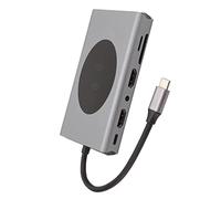 Generic Station D 'Accueil 14 en 1, Adaptateur Multiport de Concentrateur de Charge sans Fil 5W 7.5W 10W Type-C pour l'Ornineur avec Canal Type-C (Gray)