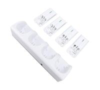 Generic Station d'accueil de Chargeur à Distance avec 4 Batteries Haute capacité, Voyants LED, Câble de Chargement de Port USB pour Les Amateurs de Jeux (White)