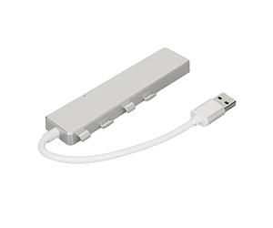 Generic Station d'accueil USB, 1 Port d'alimentation USB C, 3 Ports 2.0, Adaptateur Multiport Hub, Quatre pour Ordinateur Portable (Silver)
