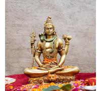 Generic Statue du Seigneur Shiva - Sculpture Murti - Décoration pour la maison, la chambre à coucher, le bureau, la table et les cadeaux (20 cm x 17 cm, multicolore) (résine)