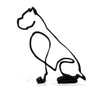 Generic Statue minimaliste en métal de chien Corso en canne noire - Figurine d'art - Cadeau pour bureau, maison, bureau - Décoration pour animal domestique - Taille L : 25 x 21 x 3 cm