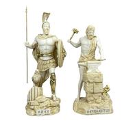 Generic Statuette grecque romaine de Dieu Ares Mars et Héphaïstos, sculpture en marbre coulé, patine