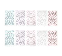 Generic Stickers Autocollants Strass Étoiles et Cœurs 10 Pièces, Autocollants Nacrés pour Maquillage Visage et Ongles, Gemmes 3d Adhésives Multicolores, Accessoires Nail Art et