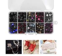 Generic Strass Hot Fix Nail Art Strass pour Bijoux à Bricoler Soi-même, 5000 Pièces, Décor à Fond Plat en Verre pour Accessoires de Vêtements, 10 Couleurs