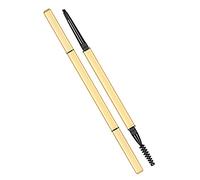 Generic Stylo de Maquillage pour Sourcils, Double Tête, Petit Stylo Triangulaire, Cartouche, Brosse à Sourcils en Spirale pour Plastique Performant (BLACK)